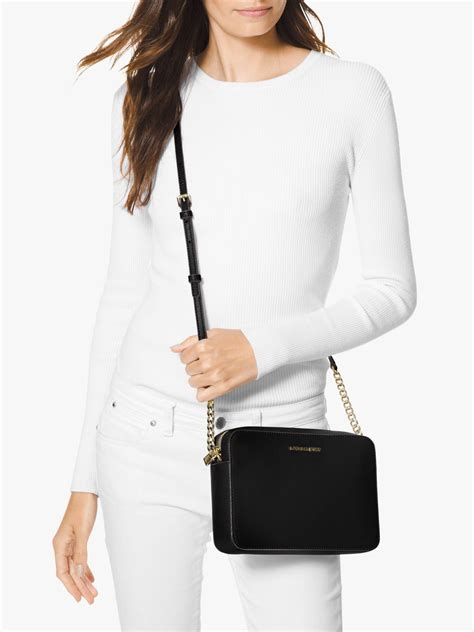 saffiano michael kors black|Michael Kors large saffiano crossbody.